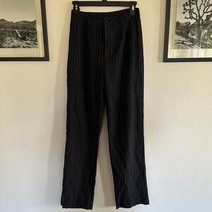 Princess Polly Black Pinstripe Women's Trousers